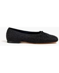 Mansur Gavriel - Bow-detailed Raffia Ballet Flats - Lyst