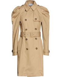 RED Valentino Double-breasted Gathered Cotton-blend Gabardine Trench Coat - Natural
