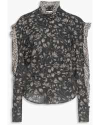 Isabel Marant - Ruffle-trimmed Floral-print Cotton Blouse - Lyst