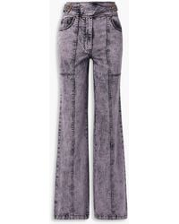 Ulla Johnson - Albie hoch sitzende schlagjeans in acid-waschung mit gürtel - Lyst