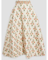 Agua Bendita - Bergamota Sabanero Atardecer Embroidered Cotton Maxi Skirt - Lyst