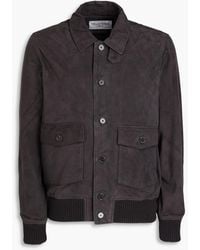 Officine Generale - Suede Bomber Jacket - Lyst