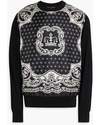 Dolce & Gabbana - Paisley-print Silk Twill-paneled Wool And Silk-blend Sweater - Lyst
