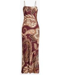 FARM Rio - Paisley-Print Crepe De Chine Maxi Slip Dress - Lyst