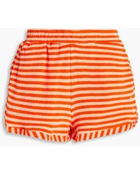 The Upside - Shala Mika Striped Cotton-blend Terry Shorts - Lyst