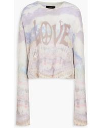 Amiri - Love Distressed Tie-dyed Ribbed Cashmere Sweater - Lyst