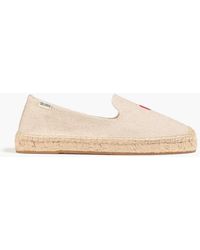 Soludos Embroidered Canvas Espadrilles - Natural