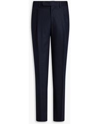 Canali - Slim-fit Mélange Brushed Stretch Wool-twill Pants - Lyst