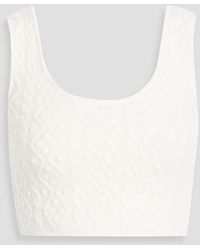 Loulou de Saison - Iris Cropped Cable-Knit Wool And Cashmere-Blend Tank - Lyst