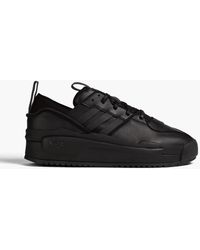 Y-3 - Leather And Neoprene Sneakers - Lyst