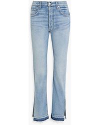 EB DENIM - Frayed High-rise Straight-leg Jeans - Lyst