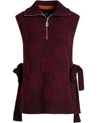 PS by Paul Smith Tie-detailed Checked Wool-blend Vest - Purple