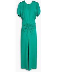 Victoria Beckham - Gathered Grain De Poudre Midi Dress - Lyst