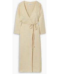 Mara Hoffman - Tiffany Textured Cotton-blend Midi Wrap Dress - Lyst