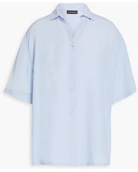 Emporio Armani - Hemd aus georgette mit zierknöpfen - Lyst