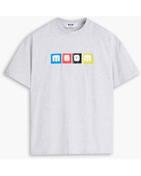 MSGM - T-shirt aus baumwoll-jersey mit print - Lyst