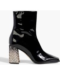 Jimmy Choo - Bryelle 85 Crystal-embellished Patent-leather Ankle Boots - Lyst
