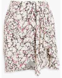 Isabel Marant - Ixori Draped Printed Silk Crepe De Chine Mini Skirt - Lyst
