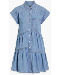 Veronica Beard - Harrow Cotton And Tm-blend Chambray Mini Shirt Dress - Lyst