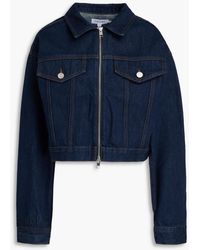 FRAME - Cropped Denim Jacket - Lyst