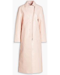 Stand Studio - Crombie Faux Patent-leather Coat - Lyst