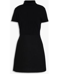 Theory - Brushed Merino Wool-blend Paneled Tweed Mini Dress - Lyst