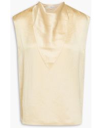 Tibi - Draped Satin-crepe Top - Lyst