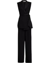Diane von Furstenberg Bernice Belted Crepe De Chine Wide-leg Jumpsuit - Black
