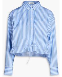Sandro - Tamara Cropped Striped Cotton-poplin Shirt - Lyst