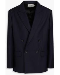 FRAME - Double-Breasted Wool-Twill Blazer - Lyst