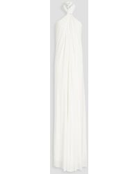 Halston - Lilah neckholder-robe aus stretch-jersey mit twist-detail und rückenausschnitt - Lyst
