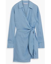 Veronica Beard Evan Linen Mini Dress in Pink | Lyst