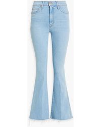 Mother - Weekender Frayed High-rise Flared Jeans - Lyst