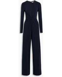 Halston - Kathryn Twist-front Cutout Jersey Wide-leg Jumpsuit - Lyst