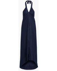 Onia - Asymmetric Linen-blend Halterneck Maxi Dress - Lyst
