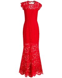 Rachel Zoe Open-back Corded Lace Maxi Dress - Red
