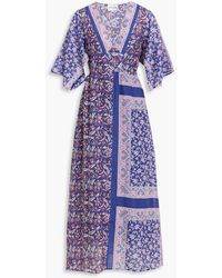 Antik Batik - Ilona Belted Printed Cotton And Silk-blend Voile Midi Dress - Lyst