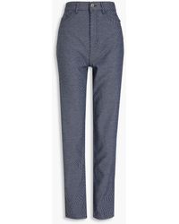 Emporio Armani - Striped Cotton-blend Slim-leg Pants - Lyst