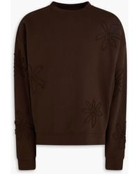 Sandro - Floral-appliquéd French Cotton-terry Sweatshirt - Lyst