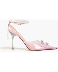 Mach & Mach - Matilda Crystal-Embellished Pvc And Leather Pumps - Lyst
