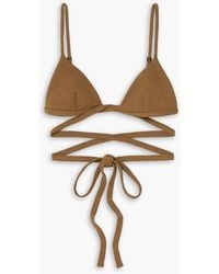 Matteau - Wickel-triangel-bikini-oberteil in knitteroptik - Lyst