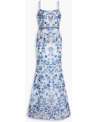 Marchesa - Embroidered Macramé Gown - Lyst