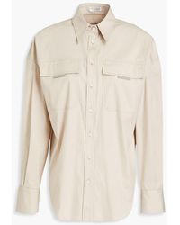 Brunello Cucinelli Bead-embellished Cotton-blend Shirt - Natural