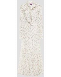 Philosophy Di Lorenzo Serafini Ruffled Floral-print Cotton-poplin Maxi Dress - White