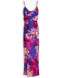 Nicholas - Maxikleid aus twill mit wickeleffekt und floralem print - Lyst