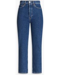 RE/DONE - 70s Stove Pipe Cropped High-rise Straight-leg Jeans - Lyst