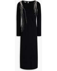 Dries Van Noten - Midikleid aus crêpe mit verzierung - Lyst