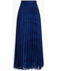 Emporio Armani - Pleated Voile-jacquard Maxi Skirt - Lyst