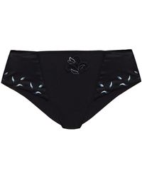 Simone Perele Simone Pérèle Embroidered Tulle And Stretch-jersey Mid-rise Briefs - Black