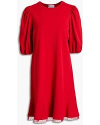 RED Valentino - Point D'esprit-trimmed Jersey Mini Dress - Lyst